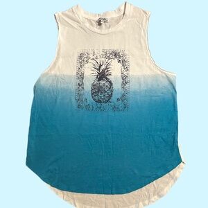 3/$15 Blue and White Sleeveless Top